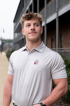 University of Alabama Grey Men's Diamond Polo with Old School Al Logo embroidery