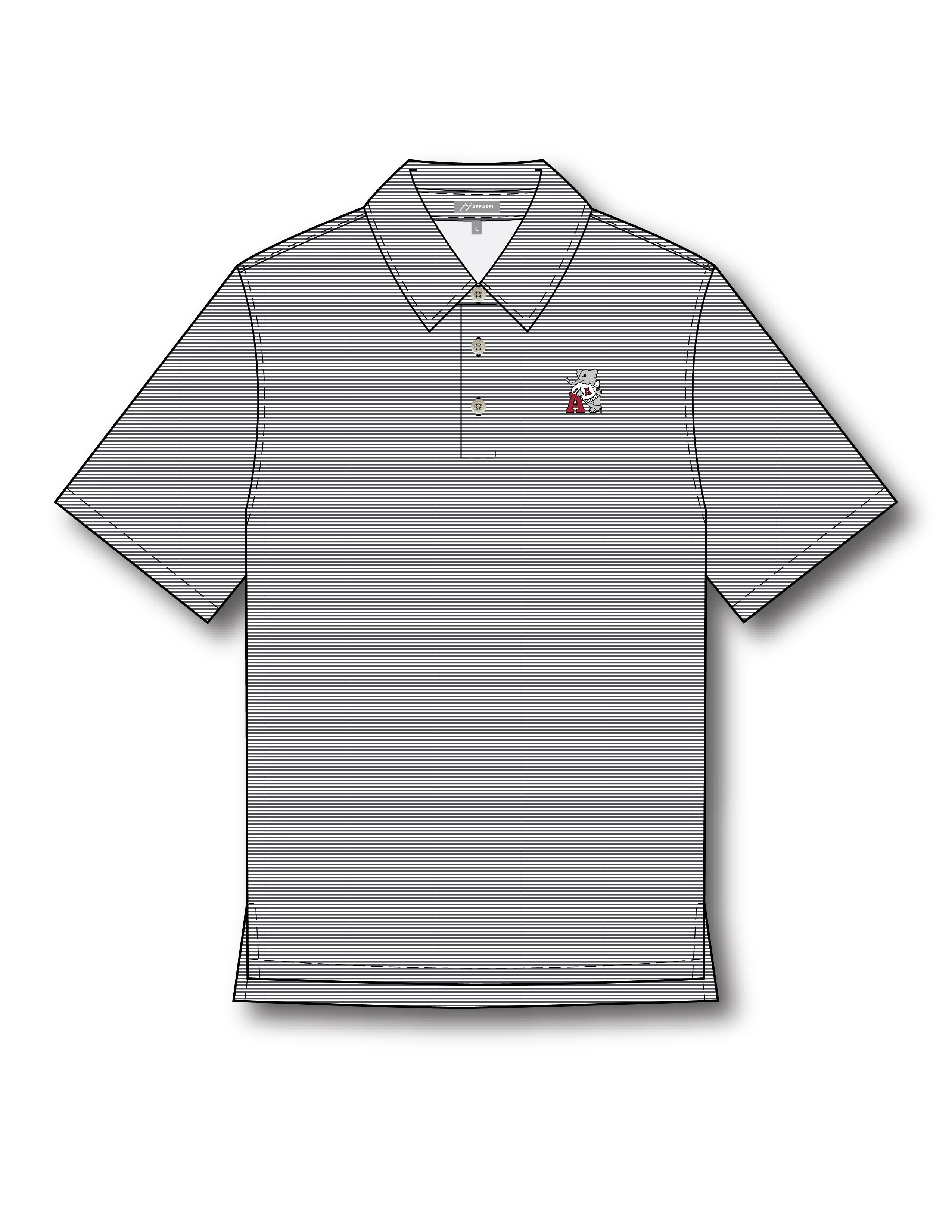 University of Alabama Dark Grey Stripe Performance Pullover with Old School Al Logo Embroidery