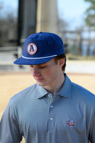 Auburn University Navy Hat with a White rope and a patch of the Leaping Tiger Logo