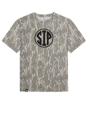 Ole Miss Bottomland Camo T-Shirt with the “SIP” circle logo printed in Black on the front