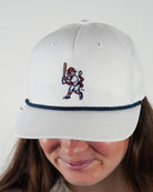 Auburn University White Hat with a Navy rope and Baseball Aubie embroidery
