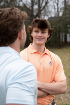 Auburn University Orange Men’s Diamond Polo with the Original Aubie Basketball Logo embroidery