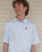 Auburn University Light Blue Men's Polo with the Original Aubie basketball logo embroidery