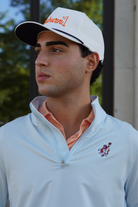 Auburn University Light Blue Men’s Stripe Polo with the Original Aubie Basketball Logo embroidery