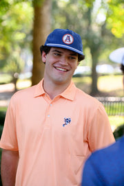 Auburn University Orange Men’s Diamond Polo with the Original Aubie Football Logo embroidery