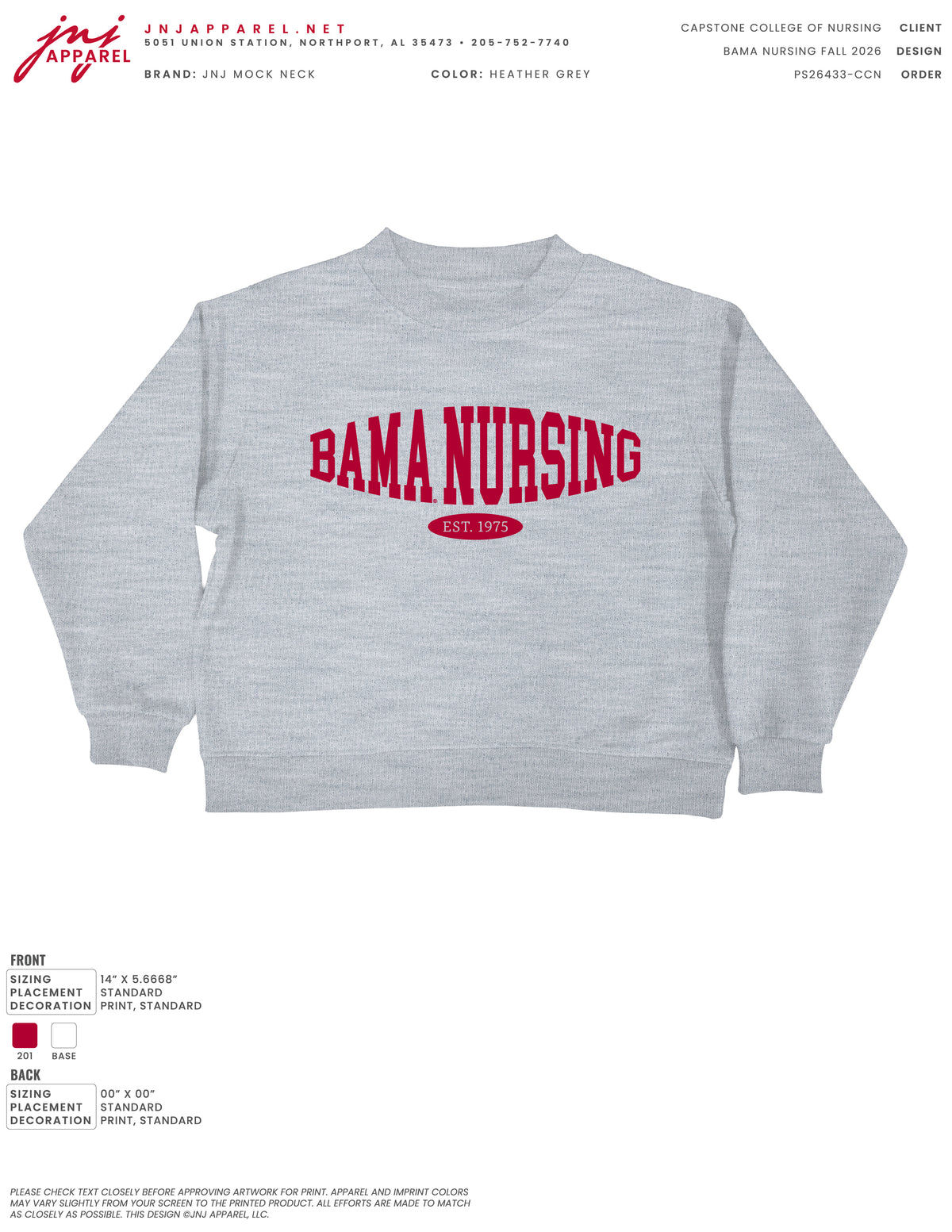 CCN - Bama Nursing Fall 2026 - Capstone College of Nursing - Heather Grey