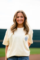 University of Alabama Ivory Front Pocket Design with a disco ball and text “Alabama Softball”