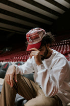 University of Alabama Crimson Plaid Hat with a White Vintage A Logo Patch