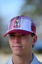 University of Alabama Crimson Plaid Hat with a White Vintage A Logo Patch