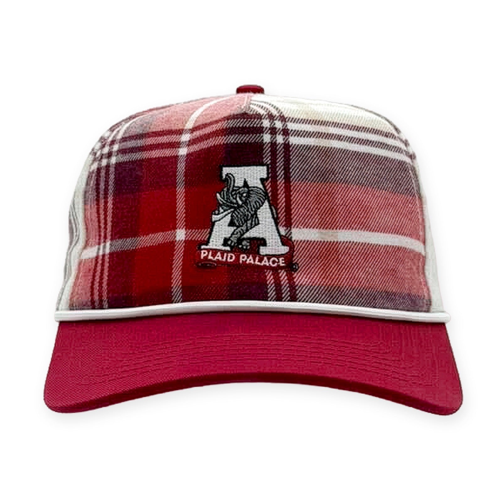 University of Alabama Crimson Plaid Hat with a White Vintage A Logo Patch