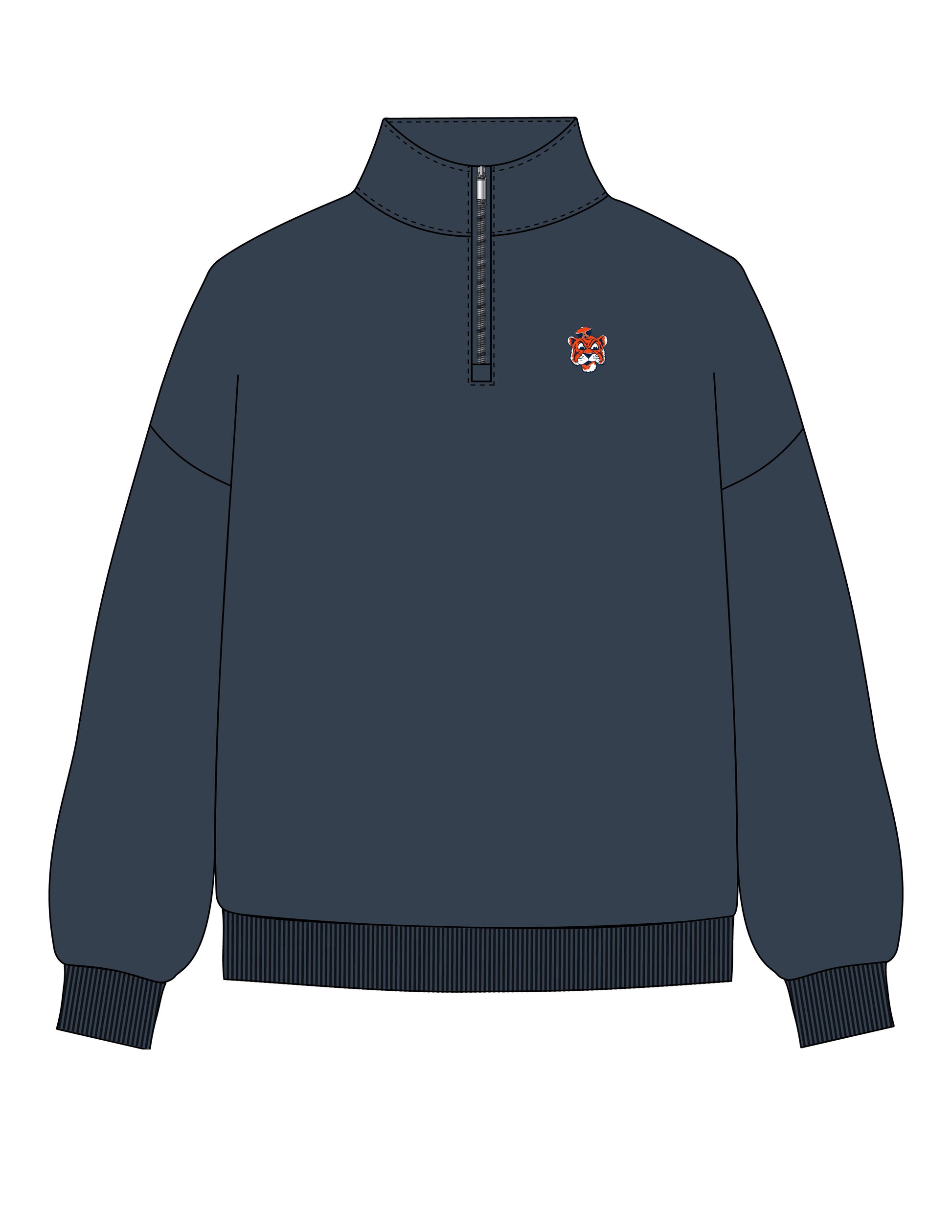Auburn University Navy Fleece ¼ Zip with Retro Aubie logo embroidery