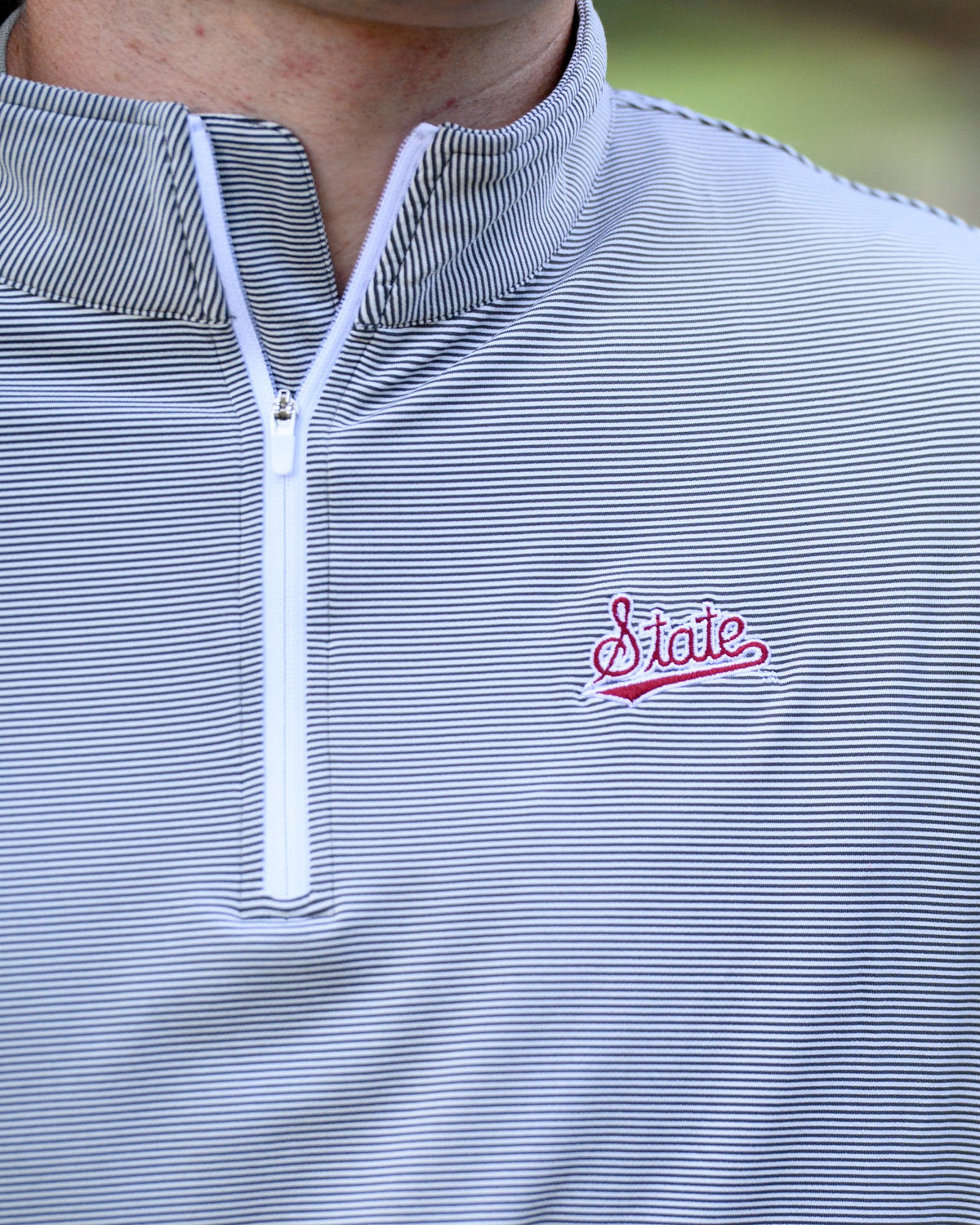 Script State Stripe Performance Pullover