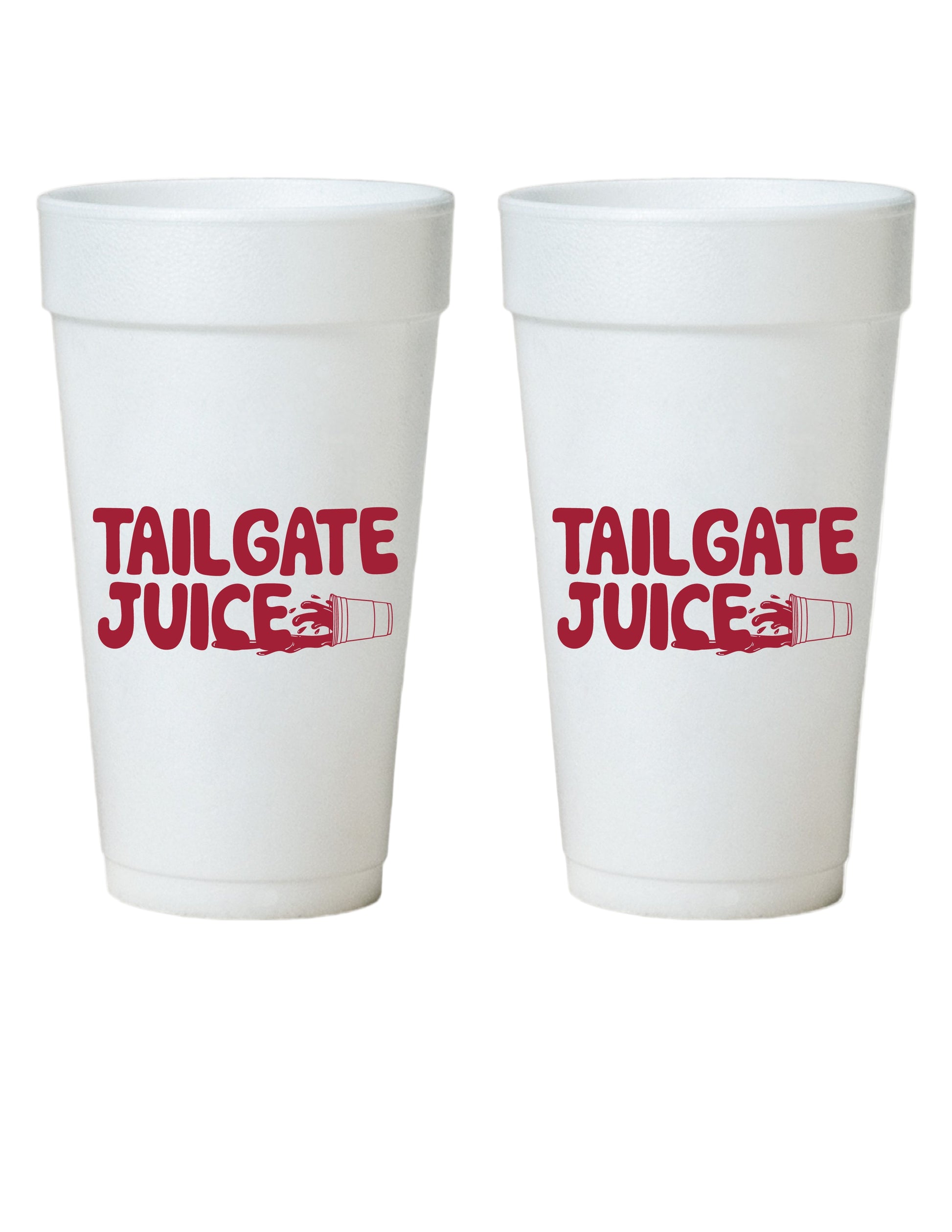 University of Alabama White Styrofoam Cup with Red text “Tailgate Juice”