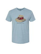 University of Alabama Light Blue Thank You, Coach Tee with Nick Saban's iconic straw hat above text "Thank You, Coach"