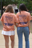 Auburn University Orange The Bruce is Loose T-Shirt featuring an illustration of the Auburn Basketball coach above text "The Bruce is Loose"