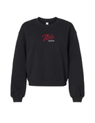 University of Alabama Black Ladies Crewneck with the Tide Hoops logo embroidery
