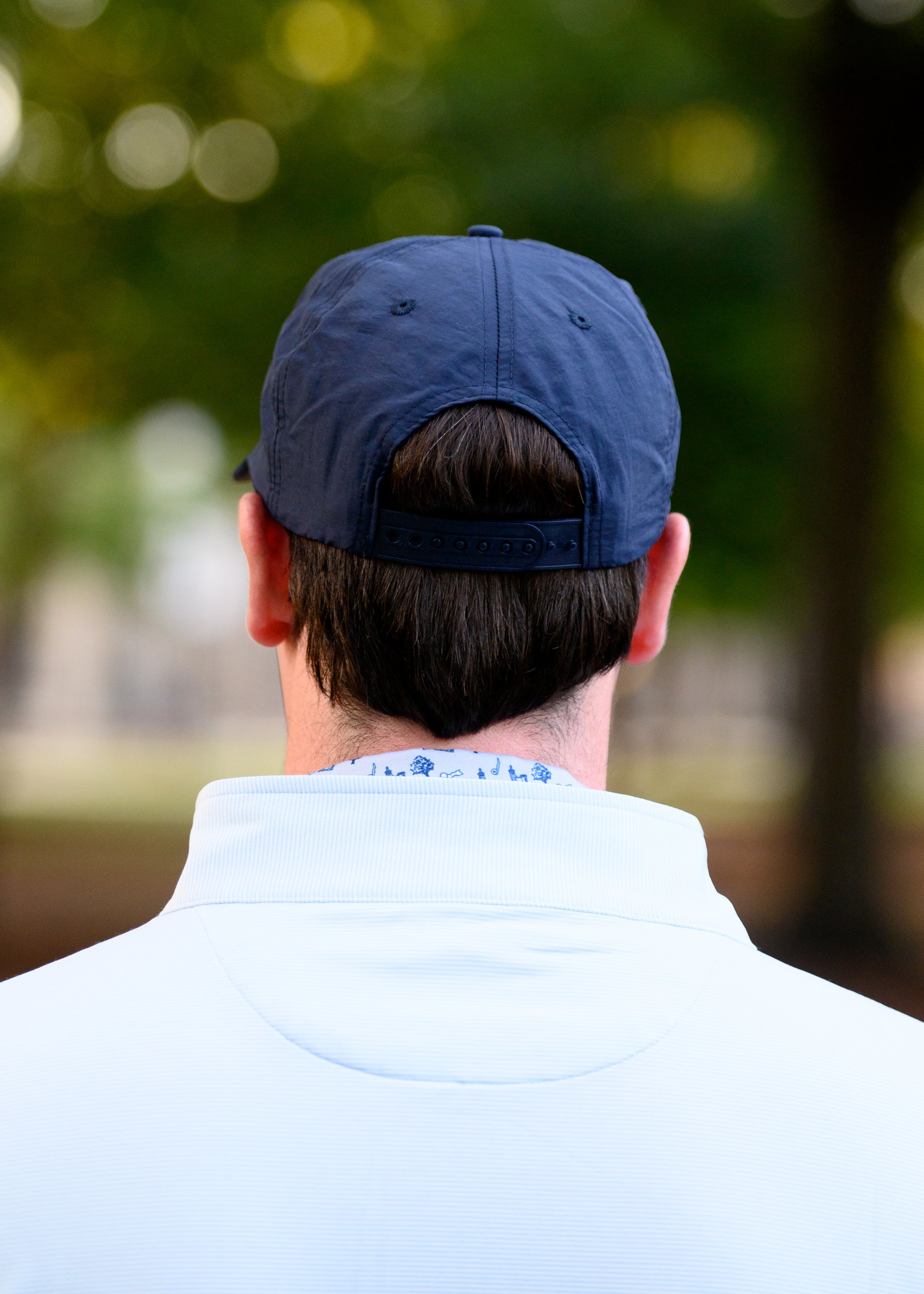 Auburn University Navy Good Time Hat with White text "Auburn" and Navy Script "Tigers" above Orange stripes