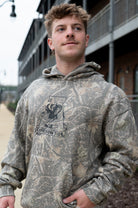 University of Alabama Camo Hoodie with Black print of the Vault A Logo