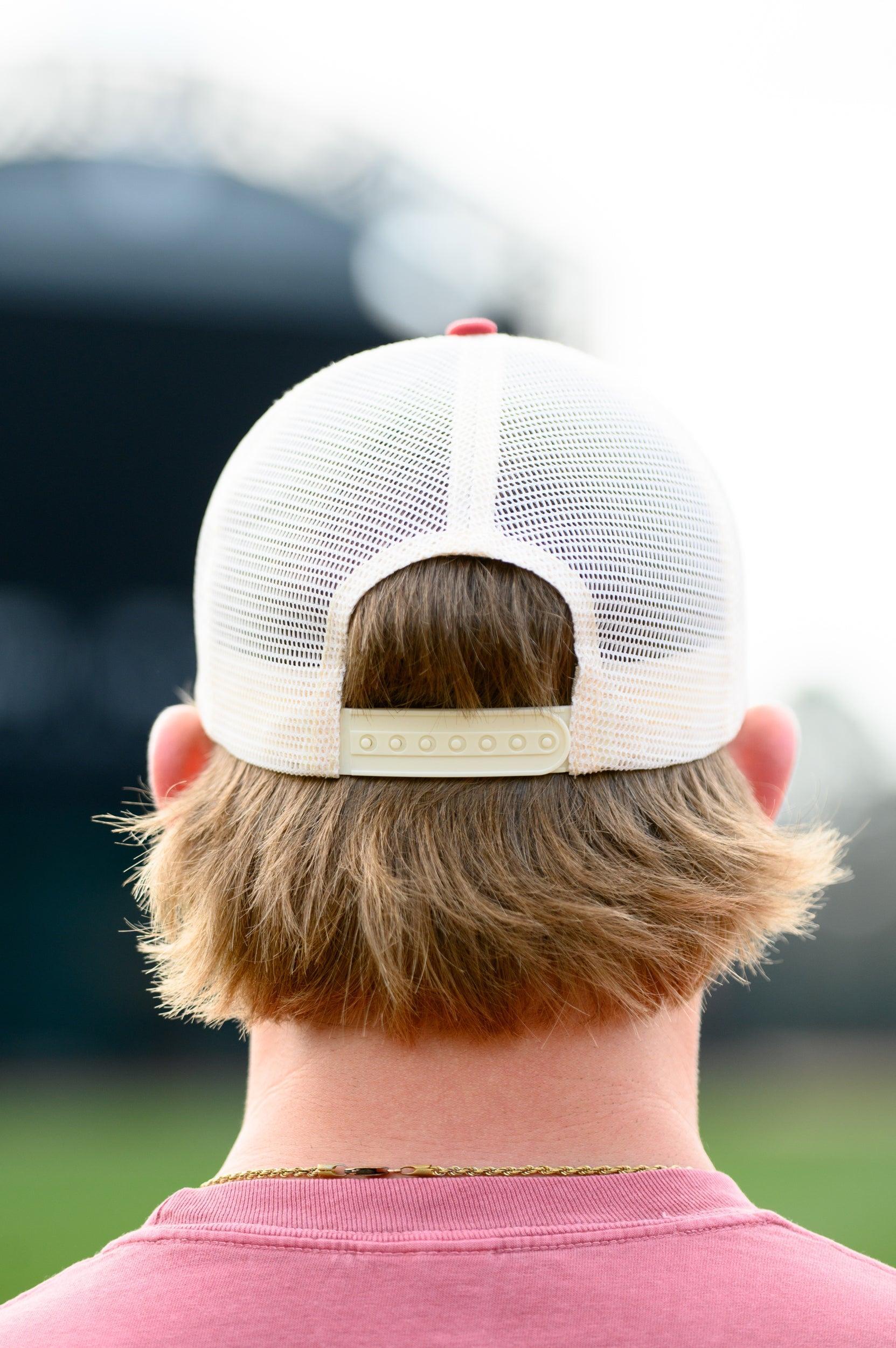 University of Alabama White and Crimson Hat with embroidery of the Vintage A Logo 
snapback