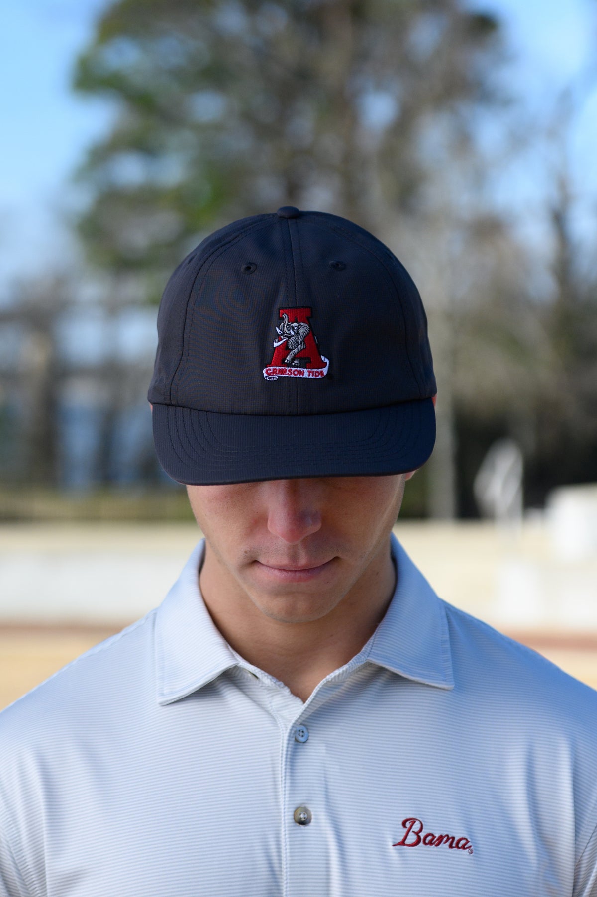 University of Alabama GreyFlat bill Hat with a Vintage A Logo patch