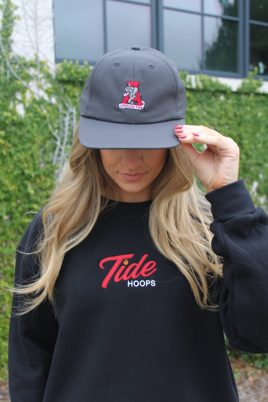 University of Alabama Grey Flat bill Hat with a Vintage A Logo patch