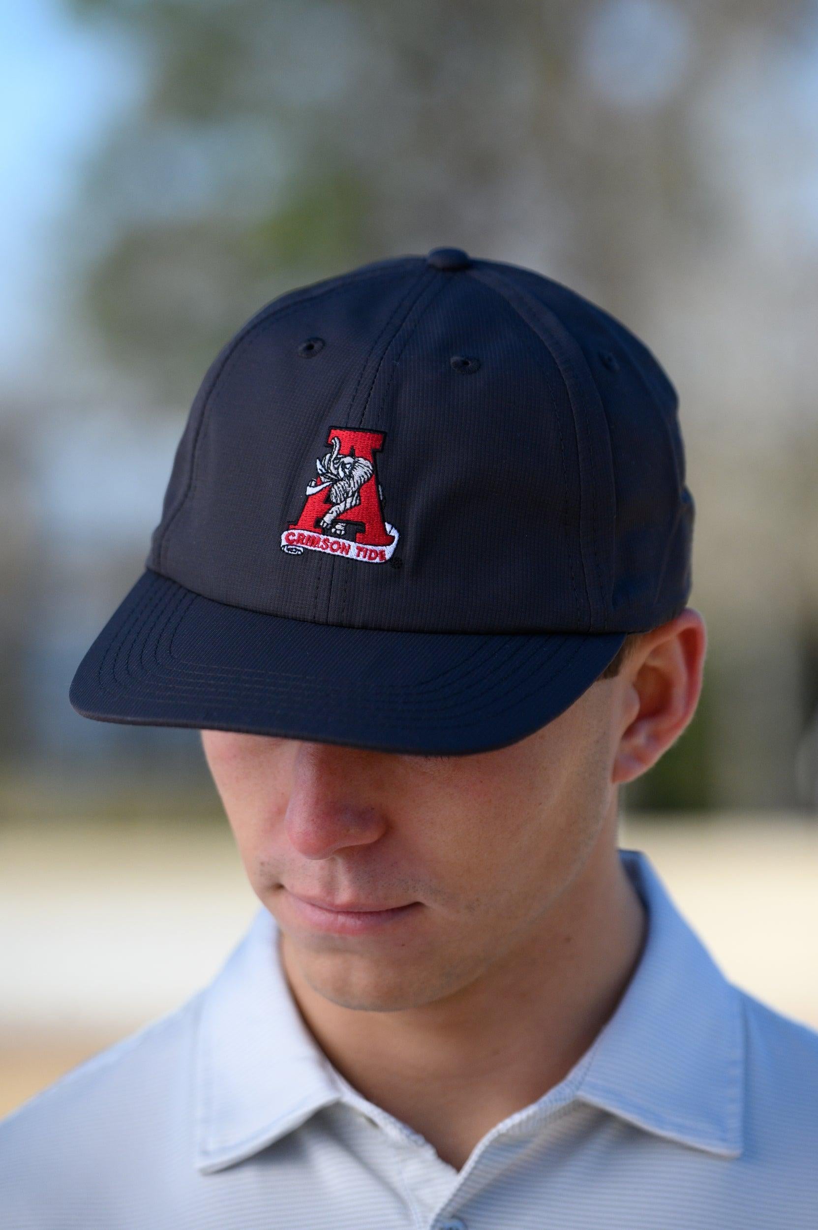 University of Alabama Grey Flat bill Hat with a Vintage A Logo patch