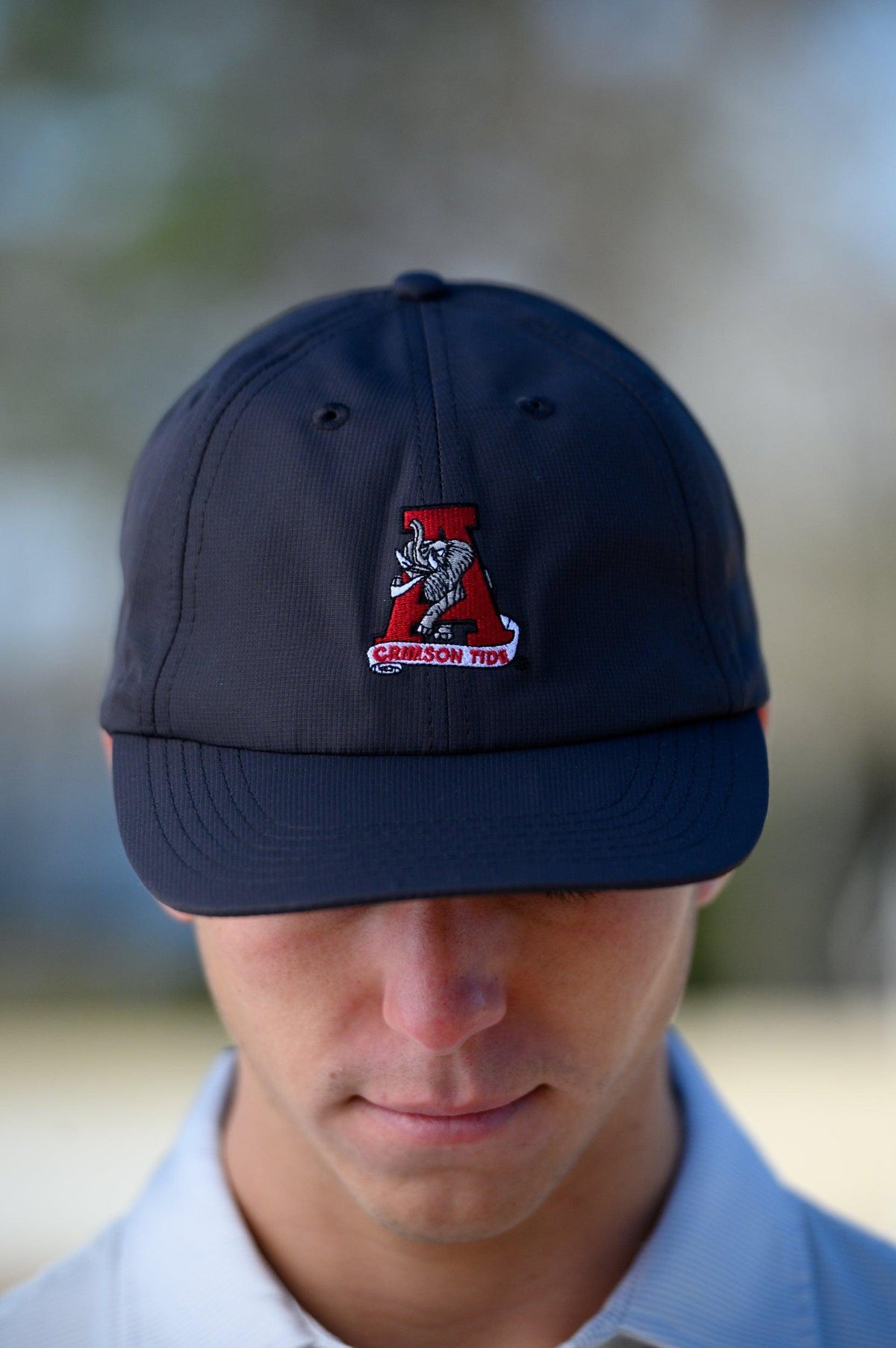 University of Alabama Grey Flat bill Hat with a Vintage A Logo patch