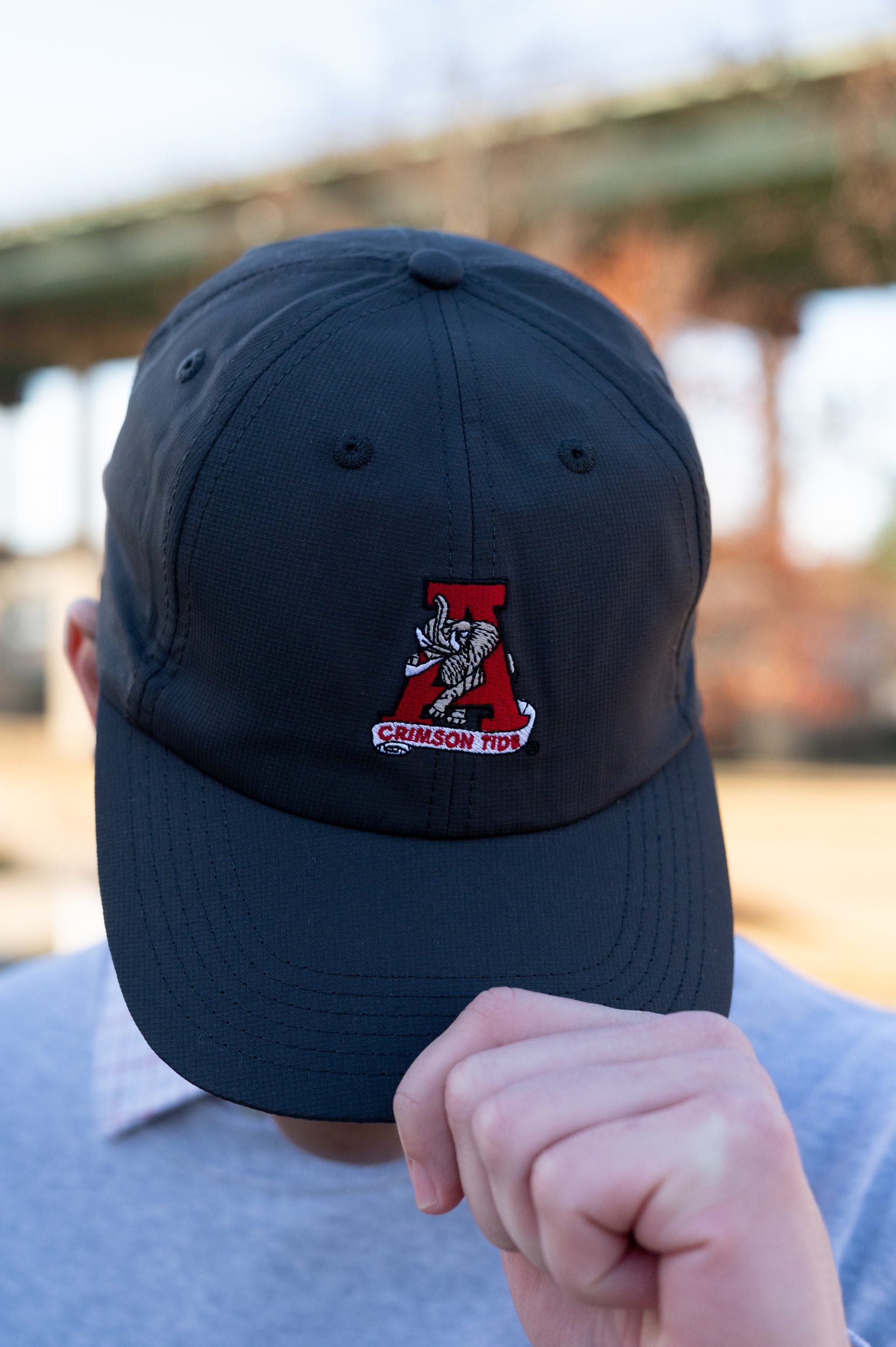 University of Alabama Grey Flat bill Hat with a Vintage A Logo patch