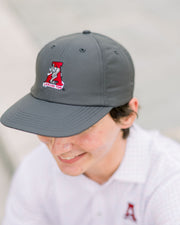 University of Alabama Grey Flat bill Hat with a Vintage A Logo patch