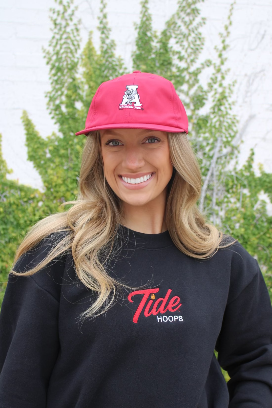 University of Alabama Red Flat bill Hat with a Vintage A Logo patch
