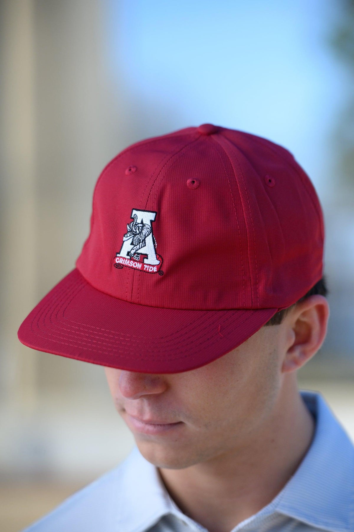 University of Alabama Red Flat bill Hat with a Vintage A Logo patch