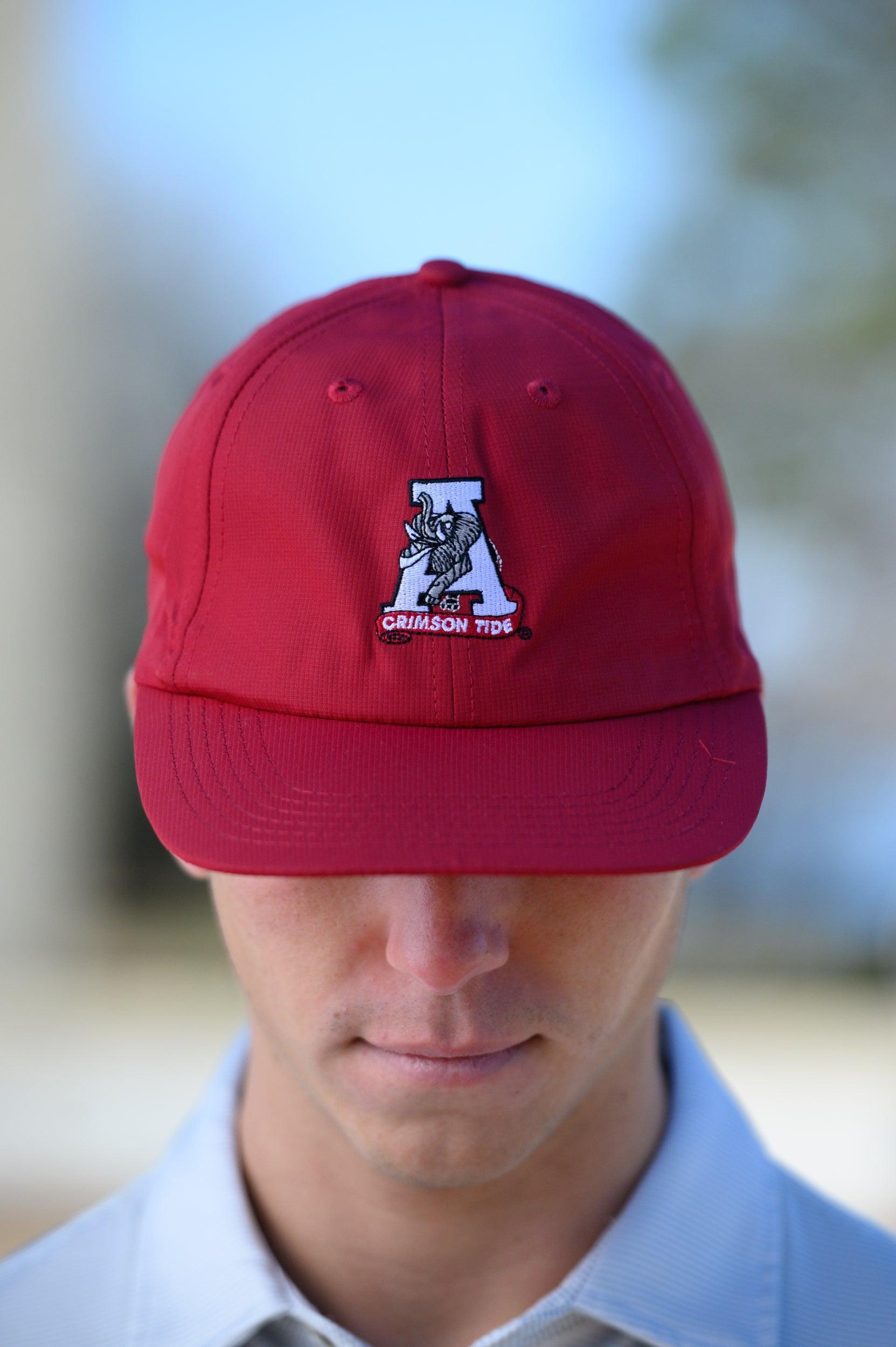 University of Alabama Red Flat bill Hat with a Vintage A Logo patch