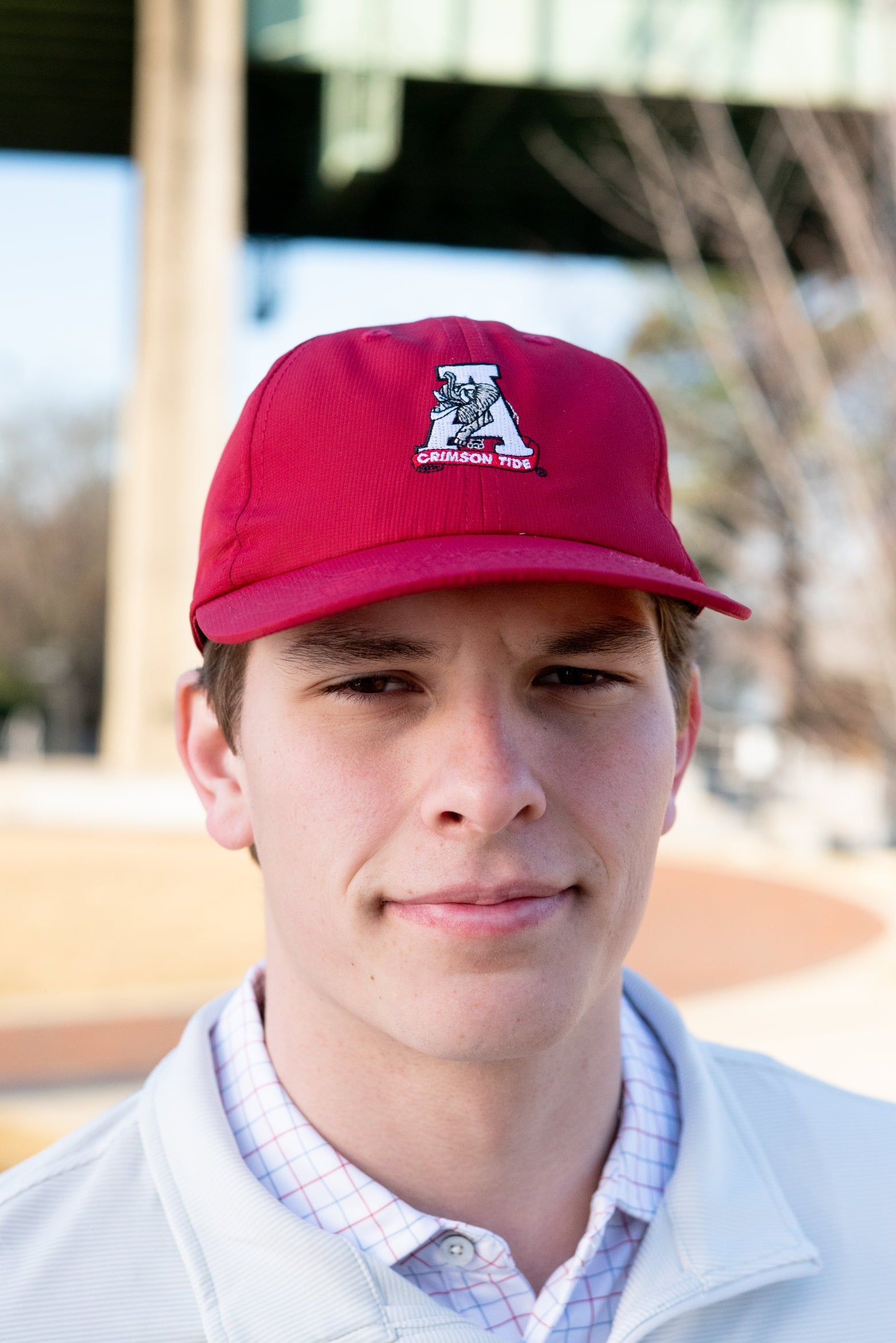 University of Alabama Red Flat bill Hat with a Vintage A Logo patch