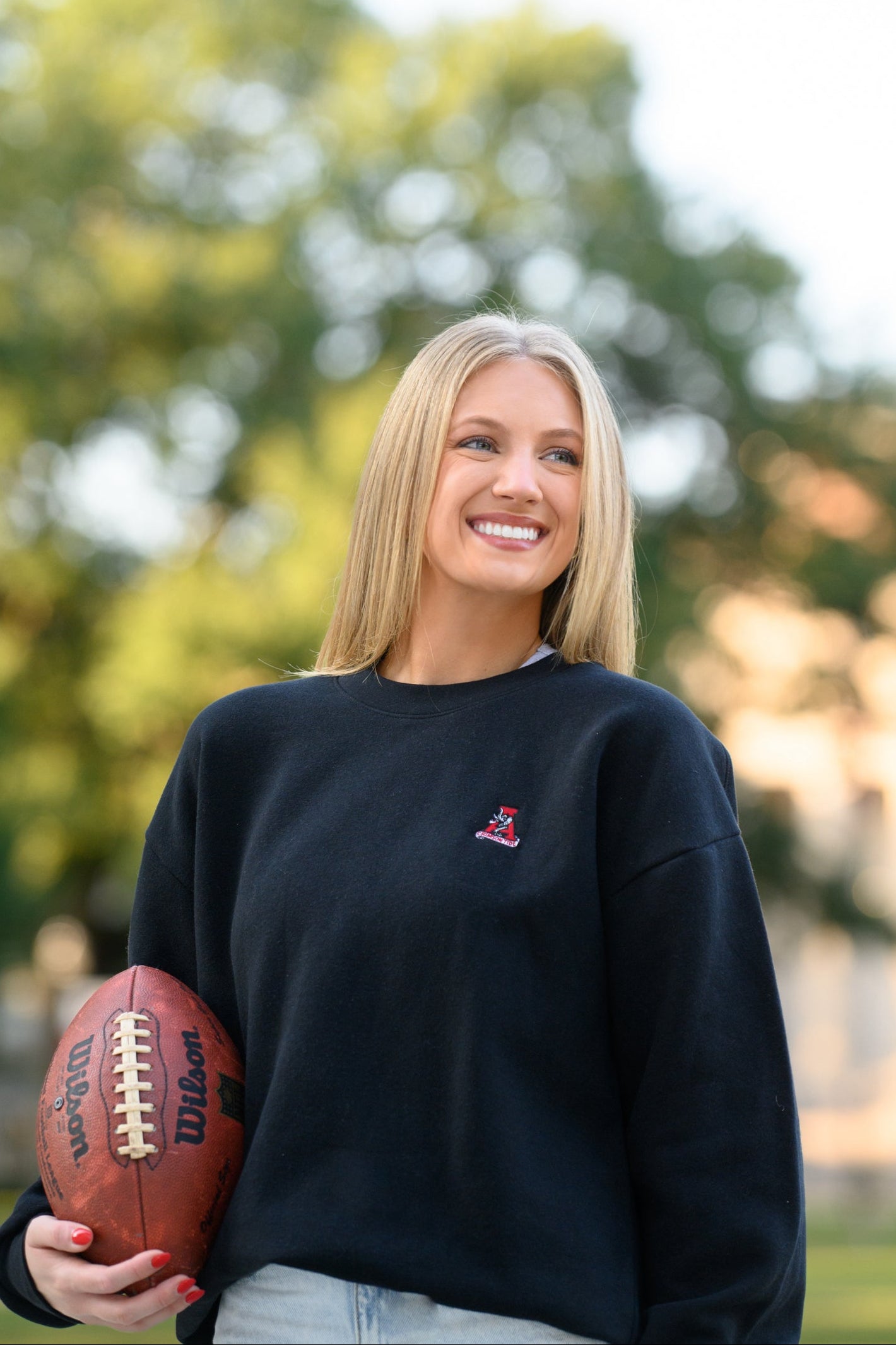 University of Alabama Black Sweatshirt with an embroidered Vintage A logo