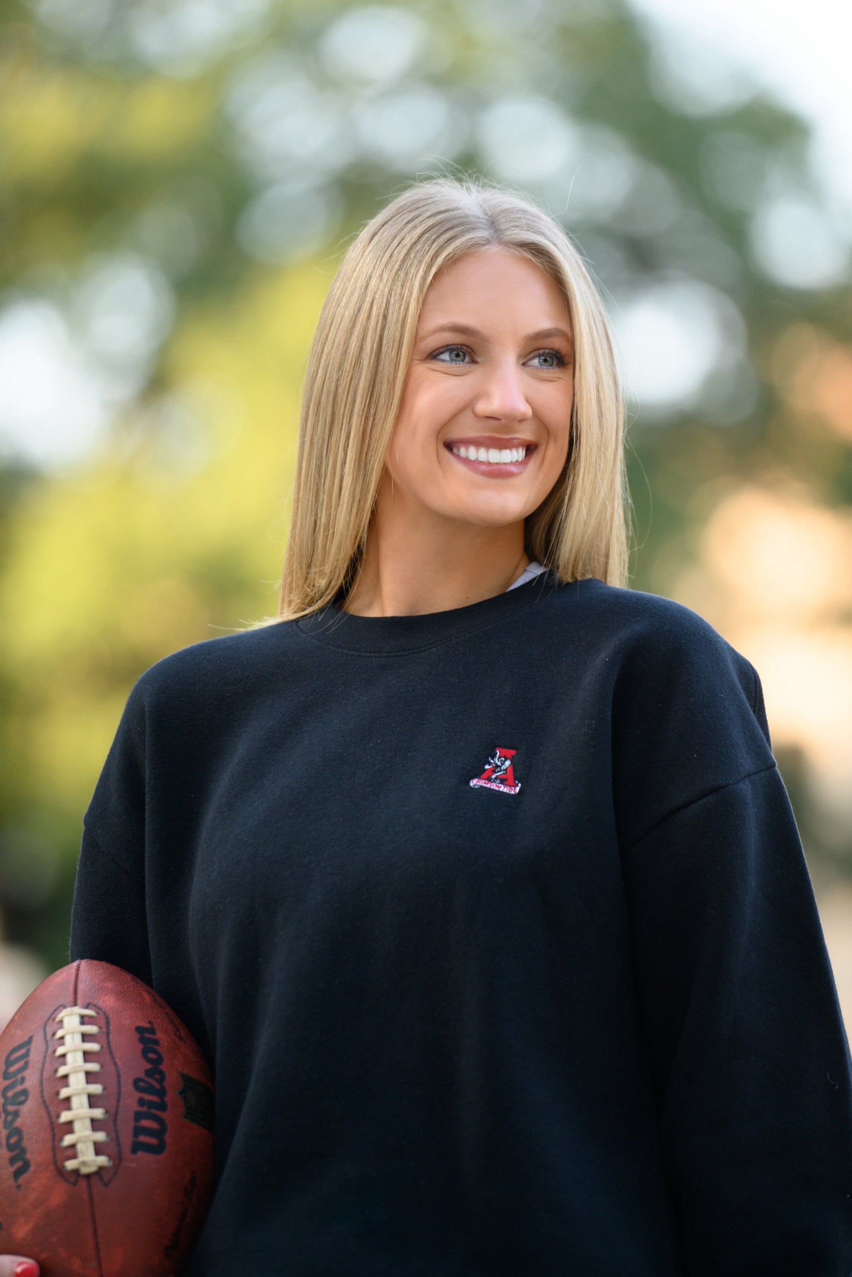 University of Alabama Black Sweatshirt with an embroidered Vintage A logo