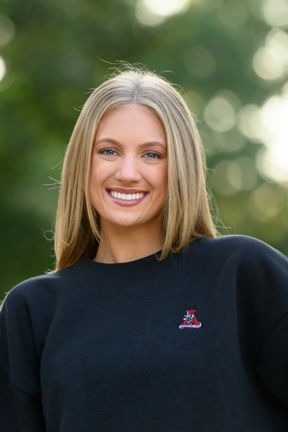 University of Alabama Black Sweatshirt with an embroidered Vintage A logo