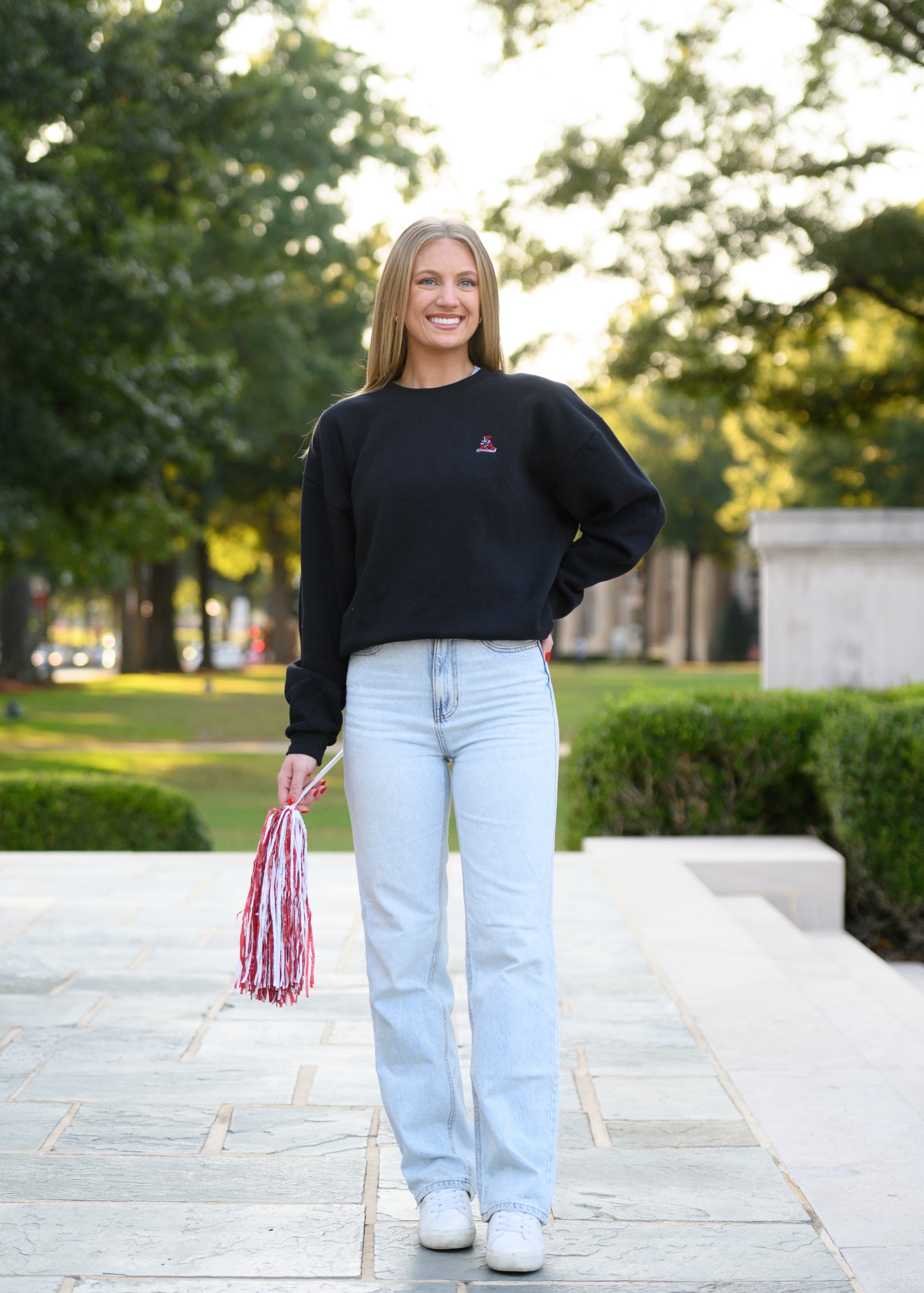 University of Alabama Black Sweatshirt with an embroidered Vintage A logo