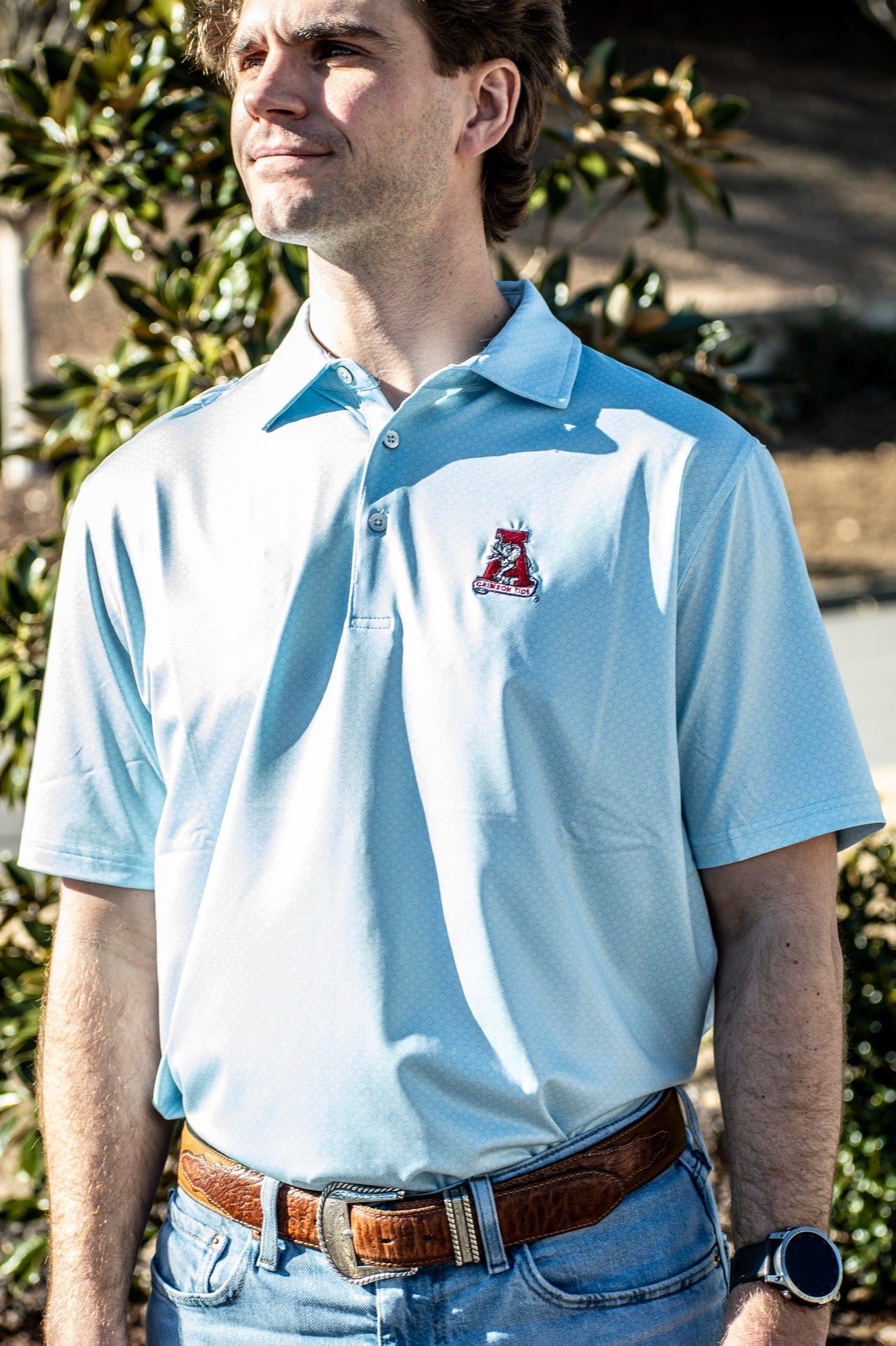 Vintage A Diamond Polo Light Blue