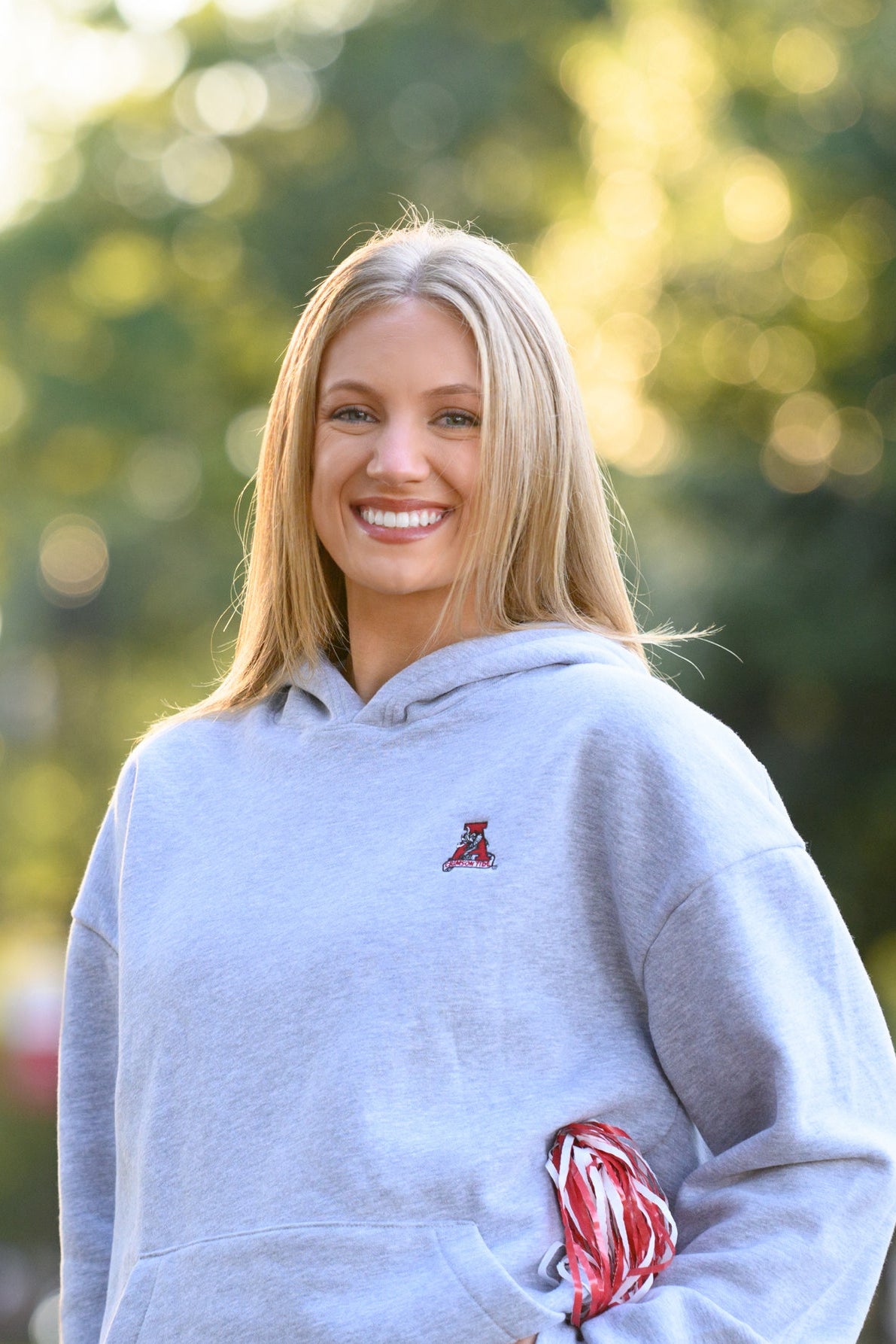 University of Alabama Heather Grey Hoodie with Vintage A Logo embroidery