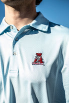 University of Alabama Blue Men's Polo with an embroidered Vintage A Logo
