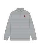 University of Alabama Grey Men's Stripe 1/4 Zip with Vintage A Logo embroidery on the chest