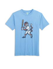 Auburn University Blue Youth Tee with a distressed print of the Original Aubie Baseball Logo