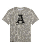 Auburn University Bottomland Camo Tee with a distressed Black print of the Leaping Tiger logo