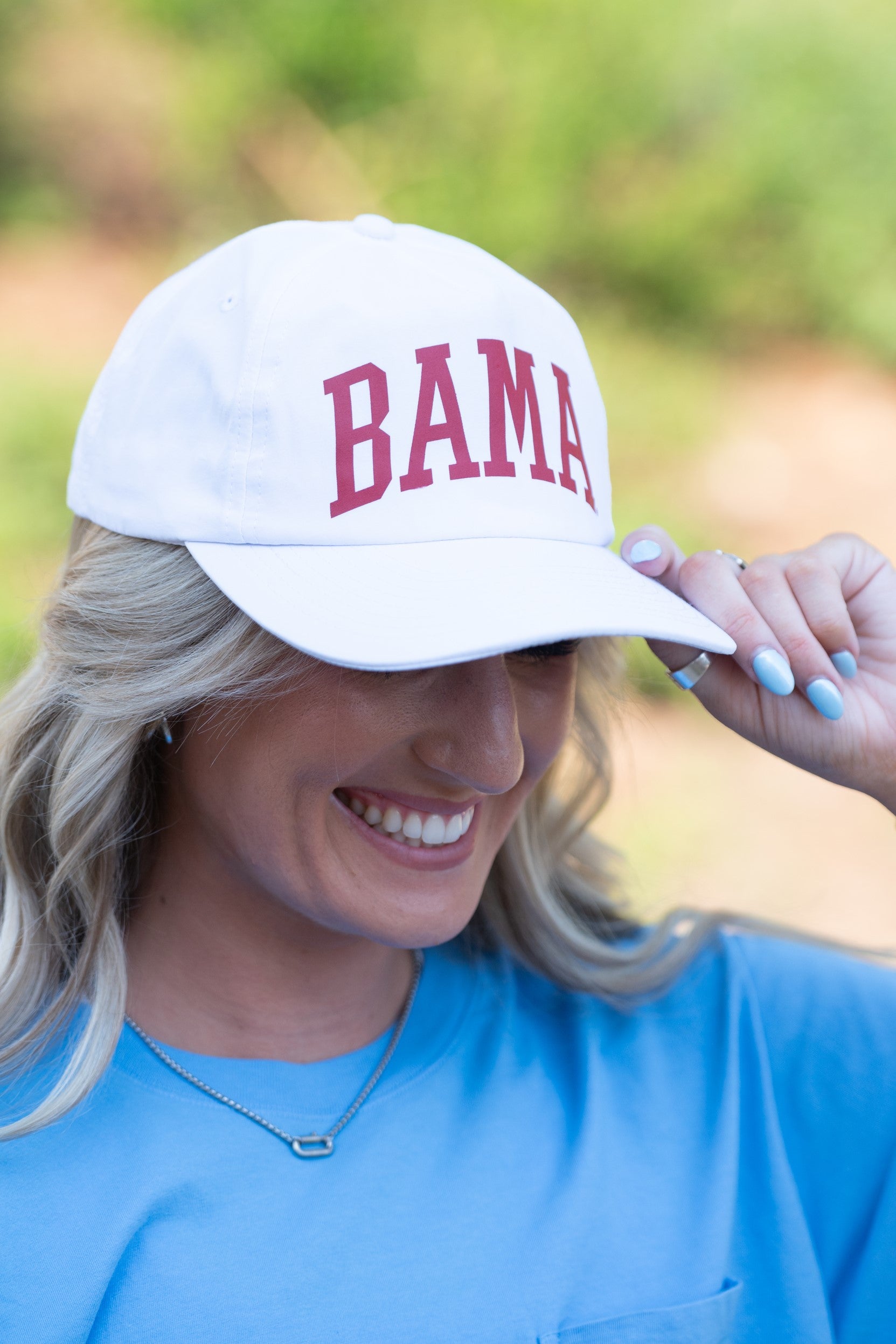 University of Alabama White Hat with Red text "BAMA"