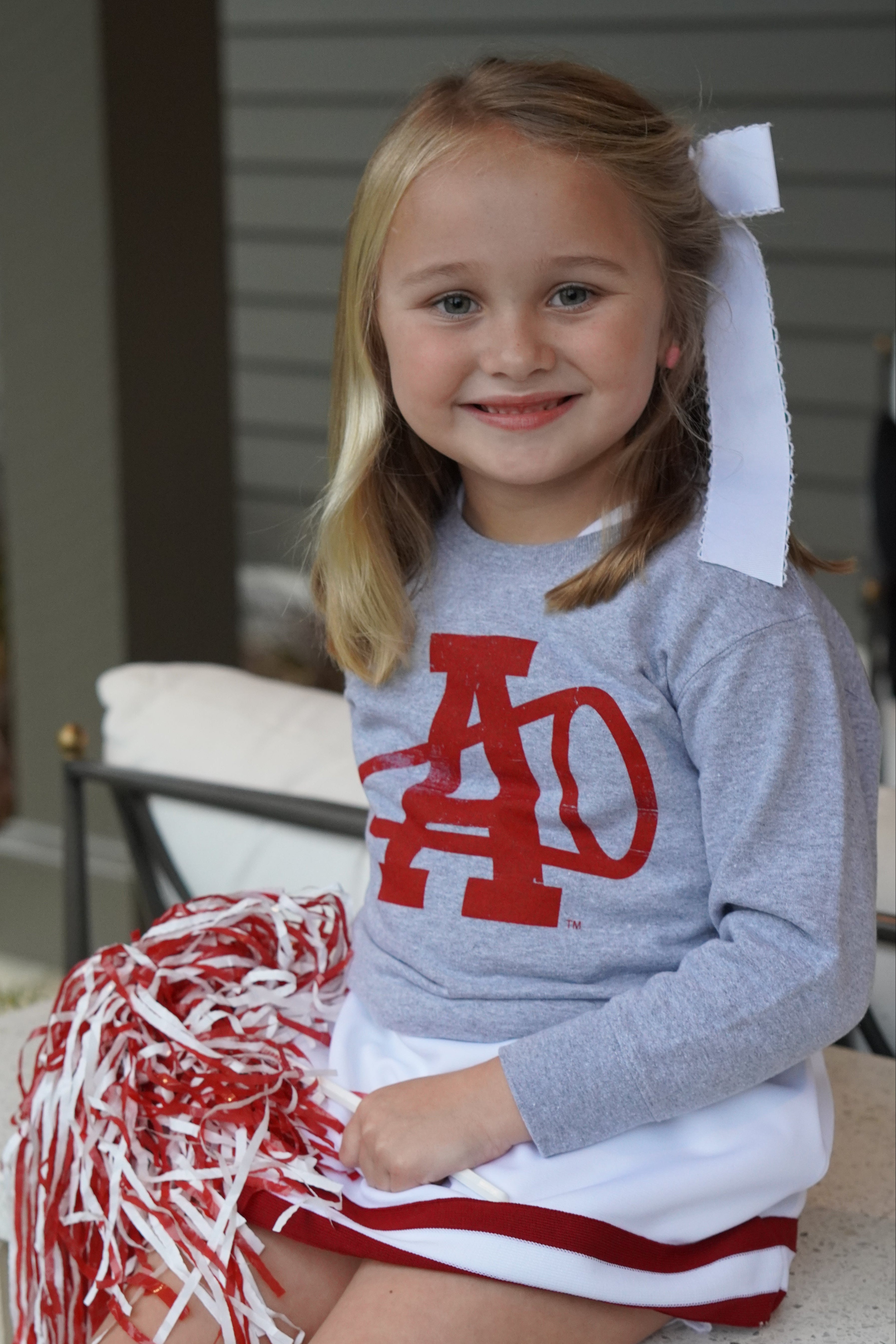 University of Alabama Grey Youth Sweatshirt with a Red megaphone and Red "A"
