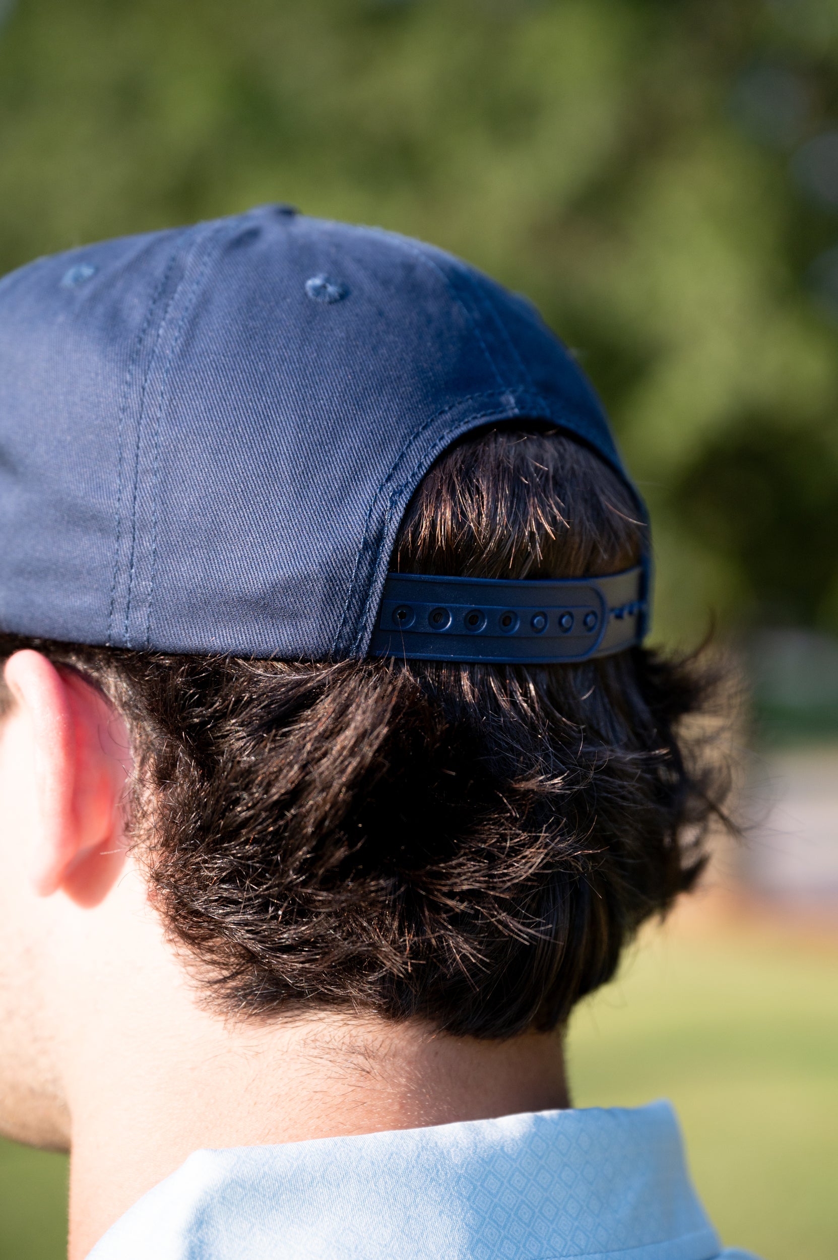 Auburn University Blue Snapback Hat featuring a White patch with Navy letters "WDE"