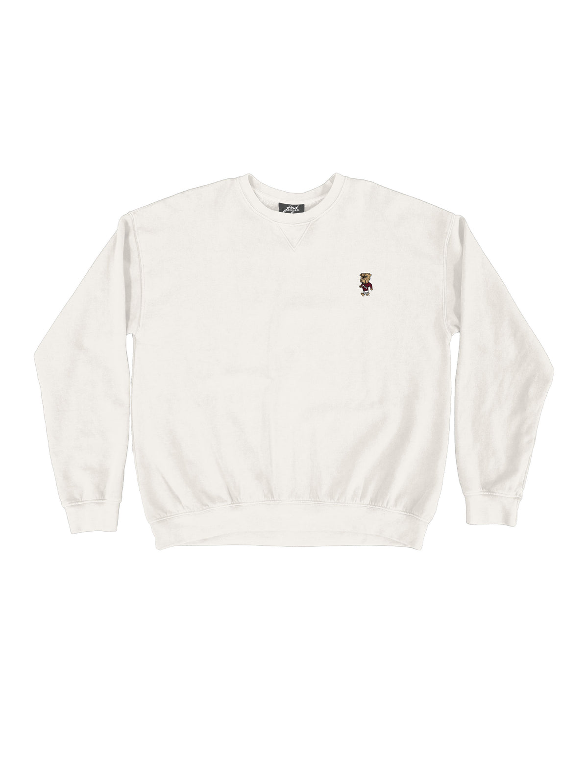 Mississippi State Ivory Crewneck with Walking Bully Logo embroidery