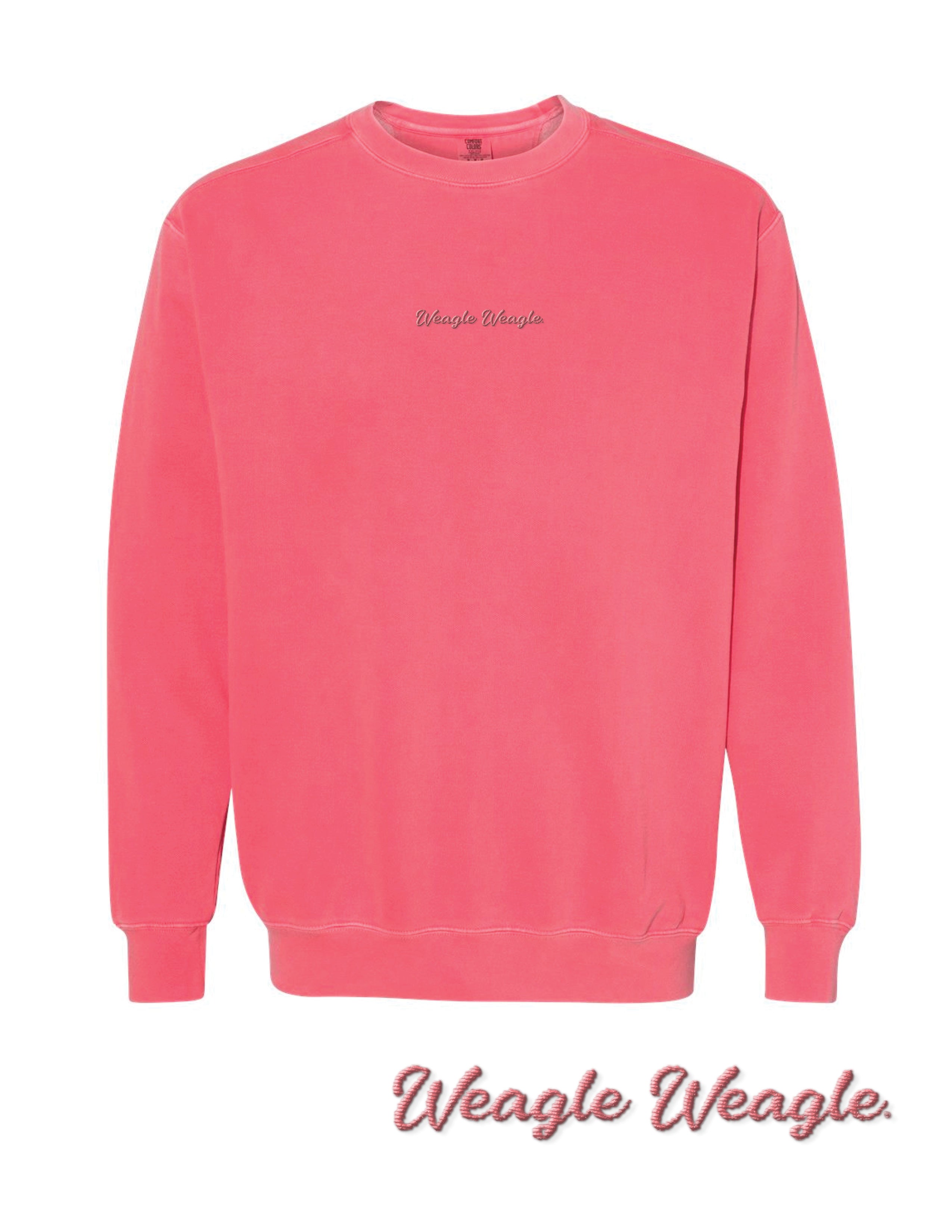Auburn University Coral Ladies' Sweatshirt with Coral embroidered text "Weagle Weagle”