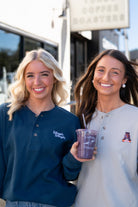 Auburn University Navy Thermal Henley with White embroidery “Weagle Weagle” on the chest