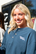 Auburn University Navy Thermal Henley with White embroidery “Weagle Weagle” on the chest